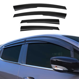 OMAC® - Tape-On Black Smoke Front and Rear Tape-On Window Visor Vent Rain Guard Deflector