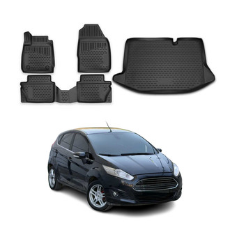 OMAC® - Classic 1st, 2nd Row & Cargo Black Floor Mat and Cargo Liner Set