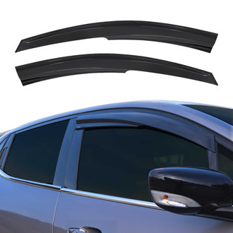 OMAC® - Tape-On Black Smoke Front Window Visor Vent Rain Guard Deflector