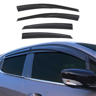 OMAC® - Tape-On Black Smoke Front and Rear Tape-On Window Visor Vent Rain Guard Deflector