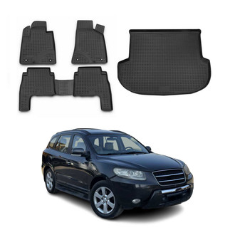 OMAC® - Classic 1st, 2nd Row & Cargo Black Floor Mat and Cargo Liner Set
