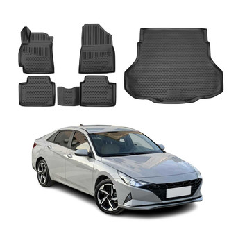 OMAC® - Classic 1st, 2nd Row & Cargo Black Floor Mat and Cargo Liner Set