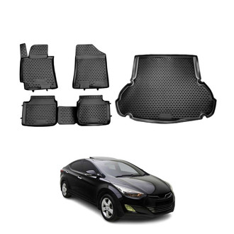 OMAC® - Classic 1st, 2nd Row & Cargo Black Floor Mat and Cargo Liner Set