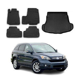 OMAC® - Classic 1st, 2nd Row & Cargo Black Floor Mat and Cargo Liner Set