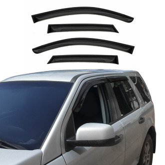 OMAC® - Tape-On Black Smoke Front and Rear Tape-On Window Visor Vent Rain Guard Deflector