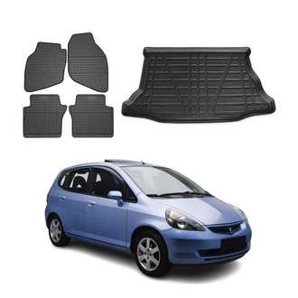 OMAC® - Classic 1st, 2nd Row & Cargo Black Floor Mat and Cargo Liner Set