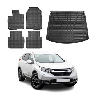 OMAC® - Classic 1st, 2nd Row & Cargo Black Floor Mat and Cargo Liner Set