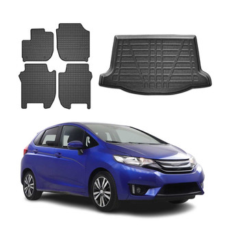 OMAC® - Classic 1st, 2nd Row & Cargo Black Floor Mat and Cargo Liner Set