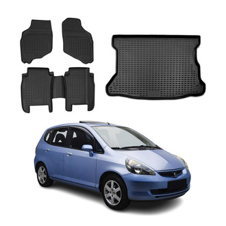 OMAC® - Classic 1st, 2nd Row & Cargo Black Floor Mat and Cargo Liner Set