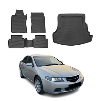 OMAC® - Classic 1st, 2nd Row & Cargo Black Floor Mat and Cargo Liner Set