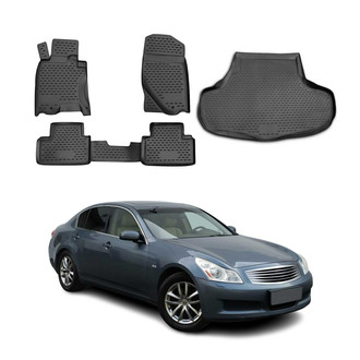 OMAC® - Classic 1st, 2nd Row & Cargo Black Floor Mat and Cargo Liner Set