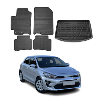 OMAC® - Classic 1st, 2nd Row & Cargo Black Floor Mat and Cargo Liner Set
