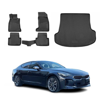 OMAC® - Classic 1st, 2nd Row & Cargo Black Floor Mat and Cargo Liner Set