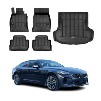 OMAC® - Premium 1st, 2nd Row & Cargo Black Floor Mat and Cargo Liner Set