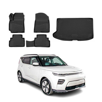 OMAC® - Classic 1st, 2nd Row & Cargo Black Floor Mat and Cargo Liner Set