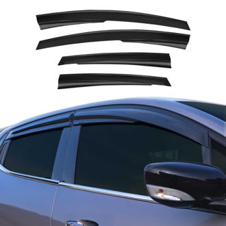 OMAC® - Tape-On Black Smoke Front and Rear Tape-On Window Visor Vent Rain Guard Deflector