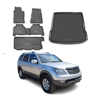 OMAC® - Classic 1st, 2nd Row & Cargo Black Floor Mat and Cargo Liner Set