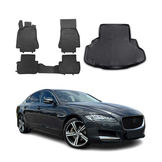 OMAC® - Classic 1st, 2nd Row & Cargo Black Floor Mat and Cargo Liner Set