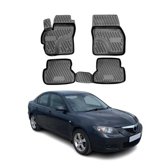 OMAC® 4695444 - Classic 1st & 2nd Row Black Floor Mat Set