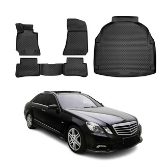 OMAC® - Classic 1st, 2nd Row & Cargo Black Floor Mat and Cargo Liner Set