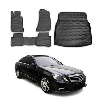 OMAC® - Classic 1st, 2nd Row & Cargo Black Floor Mat and Cargo Liner Set