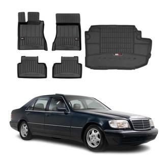 OMAC® - Premium 1st, 2nd Row & Cargo Black Floor Mat and Cargo Liner Set