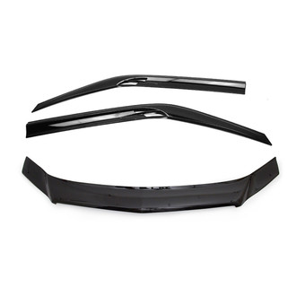 OMAC® - Black Bug Shield Hood Deflector and Windshield Sun Visor Kit