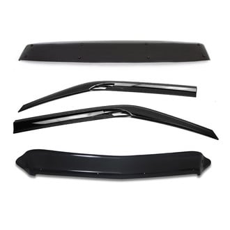 OMAC® - Black Bug Shield Hood, Wind Deflector and Windshield Sun Visor Kit