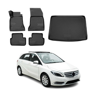 OMAC® - Classic 1st, 2nd Row & Cargo Black Floor Mat and Cargo Liner Set