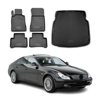OMAC® - Classic 1st, 2nd Row & Cargo Black Floor Mat and Cargo Liner Set
