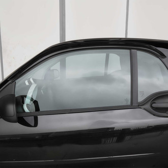 OMAC® - In-Channel Black Smoke Front Window Visor Vent Rain Guard Deflector