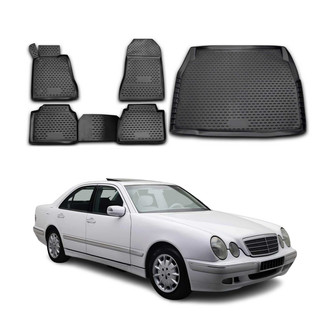 OMAC® - Classic 1st, 2nd Row & Cargo Black Floor Mat and Cargo Liner Set