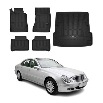 OMAC® - Premium 1st, 2nd Row & Cargo Black Floor Mat and Cargo Liner Set