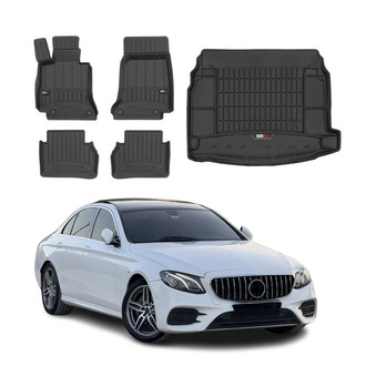OMAC® - Premium 1st, 2nd Row & Cargo Black Floor Mat and Cargo Liner Set
