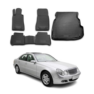 OMAC® - Classic 1st, 2nd Row & Cargo Black Floor Mat and Cargo Liner Set