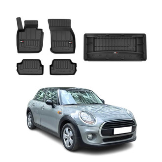 OMAC® - Premium 1st, 2nd Row & Cargo Black Floor Mat and Cargo Liner Set