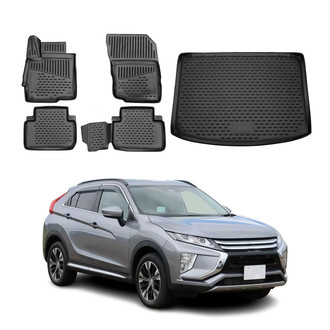 OMAC® - Classic 1st, 2nd Row & Cargo Black Floor Mat and Cargo Liner Set