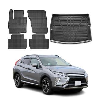 OMAC® - Classic 1st, 2nd Row & Cargo Black Floor Mat and Cargo Liner Set