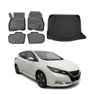 OMAC® - Classic 1st, 2nd Row & Cargo Black Floor Mat and Cargo Liner Set
