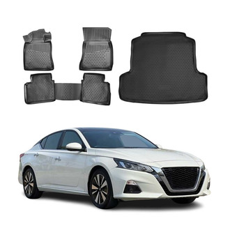 OMAC® - Classic 1st, 2nd Row & Cargo Black Floor Mat and Cargo Liner Set