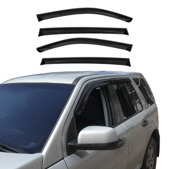 OMAC® - Tape-On Black Smoke Front and Rear Tape-On Window Visor Vent Rain Guard Deflector