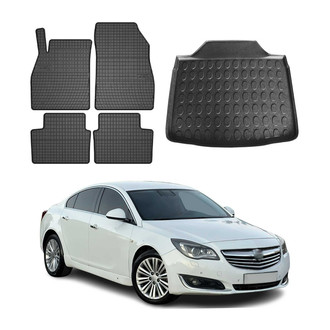 OMAC® - Classic 1st, 2nd Row & Cargo Black Floor Mat and Cargo Liner Set