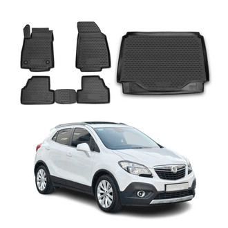 OMAC® - Classic 1st, 2nd Row & Cargo Black Floor Mat and Cargo Liner Set