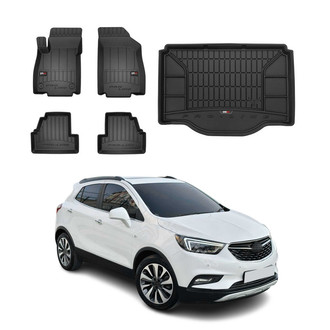 OMAC® - Premium 1st, 2nd Row & Cargo Black Floor Mat and Cargo Liner Set