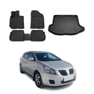 OMAC® - Classic 1st, 2nd Row & Cargo Black Floor Mat and Cargo Liner Set