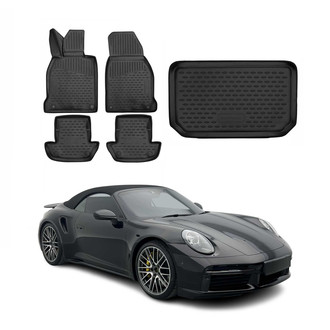 OMAC® - Classic 1st, 2nd Row & Cargo Black Floor Mat and Cargo Liner Set