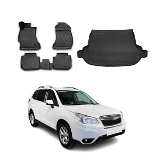 OMAC® - Classic 1st, 2nd Row & Cargo Black Floor Mat and Cargo Liner Set