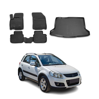 OMAC® - Classic 1st, 2nd Row & Cargo Black Floor Mat and Cargo Liner Set