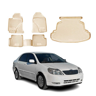 OMAC® - Classic 1st, 2nd Row & Cargo Beige Floor Mat and Cargo Liner Set