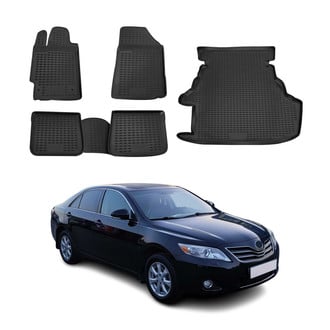 OMAC® - Classic 1st, 2nd Row & Cargo Black Floor Mat and Cargo Liner Set